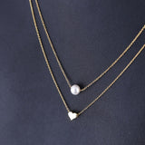 Fashion Jewelry Double Layered Choker Necklace Women Pearl Heart Necklace Pendant On Neck Collier bijoux Femme Clavicle Chain