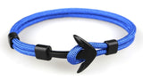 New Arrive Silver/Black Alloy Anchor Bracelet Multilayer Rope Chain Paracord Bracelet For Women Men Navy Style Gift