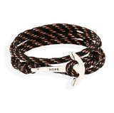 New Arrive Silver/Black Alloy Anchor Bracelet Multilayer Rope Chain Paracord Bracelet For Women Men Navy Style Gift