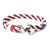 New Arrive Silver/Black Alloy Anchor Bracelet Multilayer Rope Chain Paracord Bracelet For Women Men Navy Style Gift