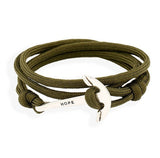 New Arrive Silver/Black Alloy Anchor Bracelet Multilayer Rope Chain Paracord Bracelet For Women Men Navy Style Gift