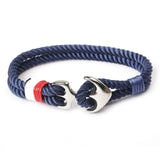 New Arrive Silver/Black Alloy Anchor Bracelet Multilayer Rope Chain Paracord Bracelet For Women Men Navy Style Gift