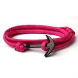 New Arrive Silver/Black Alloy Anchor Bracelet Multilayer Rope Chain Paracord Bracelet For Women Men Navy Style Gift