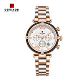 2019 REWARD Luxury Watch Women Waterproof Rose Gold Steel Strap Ladies Wrist Watches Top Brand Date Clock Relogio Feminino
