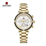 2019 REWARD Luxury Watch Women Waterproof Rose Gold Steel Strap Ladies Wrist Watches Top Brand Date Clock Relogio Feminino