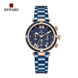 2019 REWARD Luxury Watch Women Waterproof Rose Gold Steel Strap Ladies Wrist Watches Top Brand Date Clock Relogio Feminino