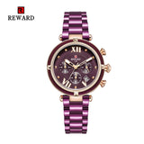 2019 REWARD Luxury Watch Women Waterproof Rose Gold Steel Strap Ladies Wrist Watches Top Brand Date Clock Relogio Feminino