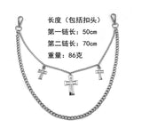 Fashion Punk Hip-hop Trendy leather Belts Waist Chain Male Pants Chain Hot Men women Jeans Silver Metal Clothing Accessories