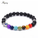 HIYONG Eight Planets Bead Bracelet for Men Women Natural Stone Beaded Bracelet Universe Galaxy Solar System Planets Bracelets