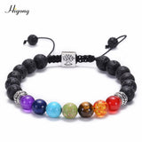 HIYONG Eight Planets Bead Bracelet for Men Women Natural Stone Beaded Bracelet Universe Galaxy Solar System Planets Bracelets