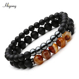HIYONG Eight Planets Bead Bracelet for Men Women Natural Stone Beaded Bracelet Universe Galaxy Solar System Planets Bracelets