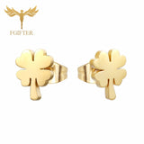 FGifter Hiphop Rock Jesus Stud Earrings Gold Silver Color Small Earring Women Men's Stainless Steel Ear Piercing Jewelry
