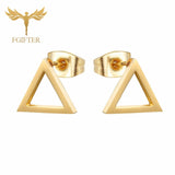 FGifter Hiphop Rock Jesus Stud Earrings Gold Silver Color Small Earring Women Men's Stainless Steel Ear Piercing Jewelry