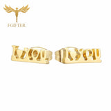 FGifter Hiphop Rock Jesus Stud Earrings Gold Silver Color Small Earring Women Men's Stainless Steel Ear Piercing Jewelry