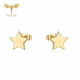 FGifter Hiphop Rock Jesus Stud Earrings Gold Silver Color Small Earring Women Men's Stainless Steel Ear Piercing Jewelry