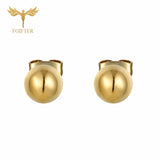 FGifter Hiphop Rock Jesus Stud Earrings Gold Silver Color Small Earring Women Men's Stainless Steel Ear Piercing Jewelry