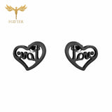 FGifter Hiphop Rock Jesus Stud Earrings Gold Silver Color Small Earring Women Men's Stainless Steel Ear Piercing Jewelry