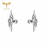 FGifter Hiphop Rock Jesus Stud Earrings Gold Silver Color Small Earring Women Men's Stainless Steel Ear Piercing Jewelry