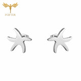 FGifter Hiphop Rock Jesus Stud Earrings Gold Silver Color Small Earring Women Men's Stainless Steel Ear Piercing Jewelry