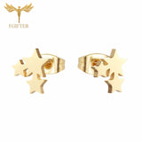 FGifter Hiphop Rock Jesus Stud Earrings Gold Silver Color Small Earring Women Men's Stainless Steel Ear Piercing Jewelry