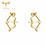 FGifter Hiphop Rock Jesus Stud Earrings Gold Silver Color Small Earring Women Men's Stainless Steel Ear Piercing Jewelry