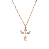 NEWBUY Brand Gold Link Chain Necklace Religious Jewelry Classic Cross Pendant Necklace For Women Men Cubic Zirconia Necklace
