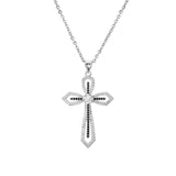 NEWBUY Brand Gold Link Chain Necklace Religious Jewelry Classic Cross Pendant Necklace For Women Men Cubic Zirconia Necklace