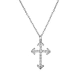 NEWBUY Brand Gold Link Chain Necklace Religious Jewelry Classic Cross Pendant Necklace For Women Men Cubic Zirconia Necklace