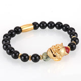 Mcllroy Bracelet Men Bead Sparta Crown 8mm Natural Stone Bracelet Bangle Handmade Man Jewelry Mens Bracelets 2019 erkek bileklik