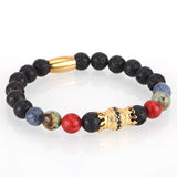 Mcllroy Bracelet Men Bead Sparta Crown 8mm Natural Stone Bracelet Bangle Handmade Man Jewelry Mens Bracelets 2019 erkek bileklik