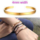 Inspirational Cuff Bracelet Bangle For Women Rose Gold Silver Engraved Mantra Bracelets Wife Fiance Personalized Gifts
