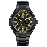 Mens Watches SMAEL Luxury Quartz Wristwatch Male Clock Waterproof Casual Business Chronograph Dual Display Sport Watch Men 1363