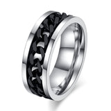 Meaeguet Spinner Chain Ring Men Stainless Steel Metal Not Fade Gold Black Blue Silver Color Reliever Stress