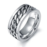 Meaeguet Spinner Chain Ring Men Stainless Steel Metal Not Fade Gold Black Blue Silver Color Reliever Stress
