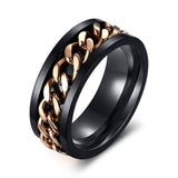 Meaeguet Spinner Chain Ring Men Stainless Steel Metal Not Fade Gold Black Blue Silver Color Reliever Stress
