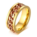 Meaeguet Spinner Chain Ring Men Stainless Steel Metal Not Fade Gold Black Blue Silver Color Reliever Stress
