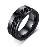 Meaeguet Spinner Chain Ring Men Stainless Steel Metal Not Fade Gold Black Blue Silver Color Reliever Stress