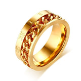 Meaeguet Spinner Chain Ring Men Stainless Steel Metal Not Fade Gold Black Blue Silver Color Reliever Stress