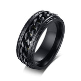 Meaeguet Spinner Chain Ring Men Stainless Steel Metal Not Fade Gold Black Blue Silver Color Reliever Stress