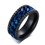 Meaeguet Spinner Chain Ring Men Stainless Steel Metal Not Fade Gold Black Blue Silver Color Reliever Stress