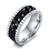 Meaeguet Spinner Chain Ring Men Stainless Steel Metal Not Fade Gold Black Blue Silver Color Reliever Stress