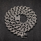 Men's Hip Hop Bling Bling Iced Out Tennis Chains 1 Row Necklaces Bracelet Crystal Luxury Silver Gold Color Men Chain Jewelry