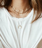 Gold color Choker Necklace for women layered shell star moon Pendant Chain Necklaces & Pendants Bohemian chokers Fashion Jewelry