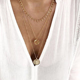 Gold color Choker Necklace for women layered shell star moon Pendant Chain Necklaces & Pendants Bohemian chokers Fashion Jewelry