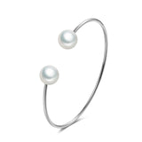 ERLUER Hot sale adjustable Bangle Imitation pearl Heart Bracelets for women Girl wedding rose gold fashion Cuff Bracelet jewelry