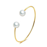 ERLUER Hot sale adjustable Bangle Imitation pearl Heart Bracelets for women Girl wedding rose gold fashion Cuff Bracelet jewelry