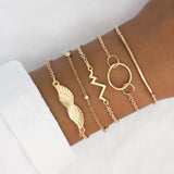 Yobest 6 Pcs/Set Bohemian Tassel Beads Charm Bracelets Set For Women Girls Fashion Pineapple Heart Geometric Bracelet Jewelry
