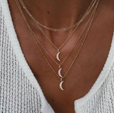 Gold color Choker Necklace for women layered shell star moon Pendant Chain Necklaces & Pendants Bohemian chokers Fashion Jewelry