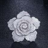 ERLUER Brand jewelry Rings For women Fashion silver rose gold Fill Crystal zircon Flower luxury wedding party Finger Ring girl