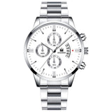 Men Luxury Business Quartz Military Watch Golden Stainless Steel Band Mens Watches Date Calendar Male Clock Relogio Dropshipping